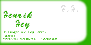 henrik hey business card